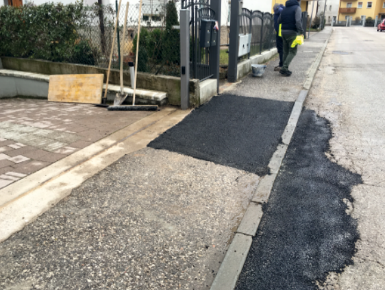 Trotuar plombat cu KaltAsphalt Plus